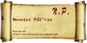 Novotni Páris névjegykártya
